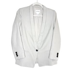 Club Monaco Mair Textured Single Button Wool Blazer Jacket Size 4 Gray Office